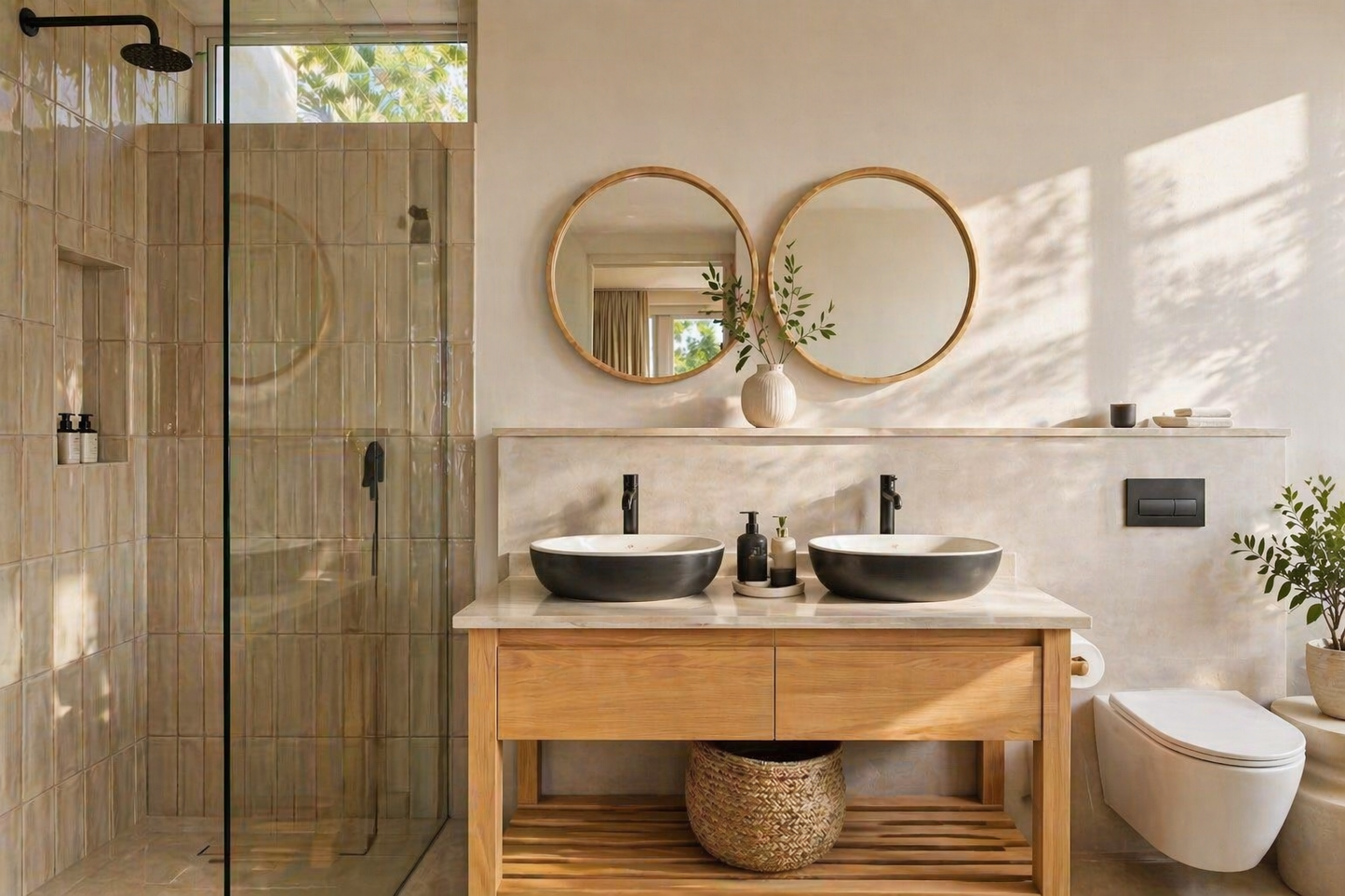 Basin Free Standing Lark– Ceramic, Icon Premium Range, White and Black 2 tone design, (L) 45.5cm | (W) 32cm | (H) 13.5cm