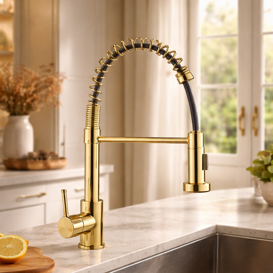 Sink Mixer Deck Type – Icon Range, Premium, Modern, 2 setting, Brushed Gold Finish