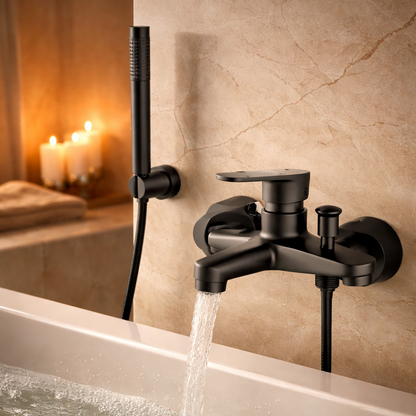 Bath Mixer – Venus Icon Range, Modern Bathroom Tap in Brushed Gun Metal Finish