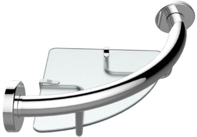 Corner Shower Shelf - EZI-Living, Bathroom Accessory Range, Polished Chrome, (L) 24.7cm | (W) 24.7cm | (H) 11.5cm