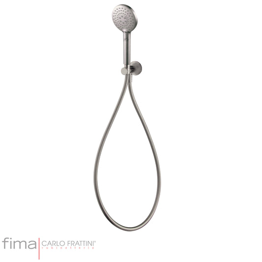 Hand Shower & Wall Outlet & Hose, Fima Round, ABS, 3 Jets, Polished Chrome Finish