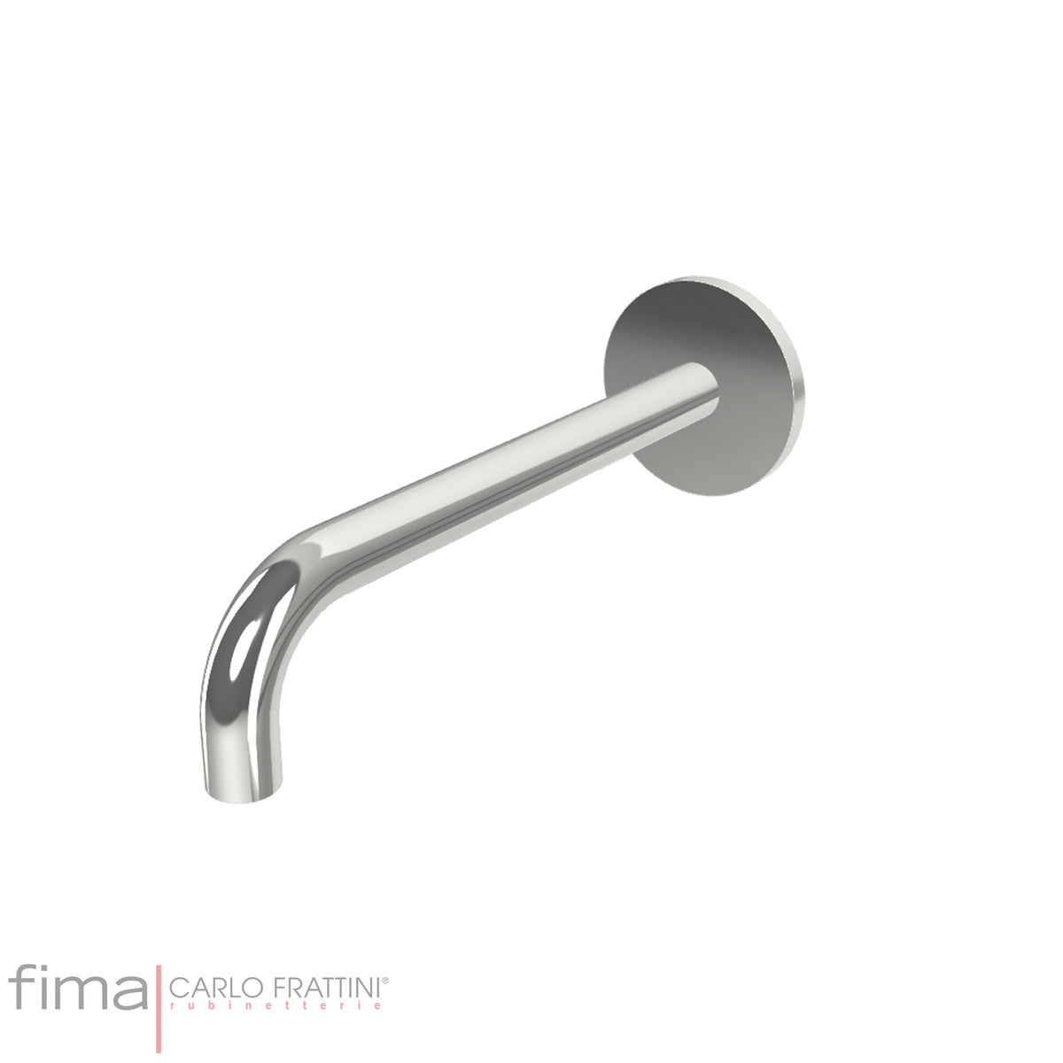 Basin Spout, Fima Wall Mounted, Round, 200mm, Polished Chrome Finish, DZR Brass