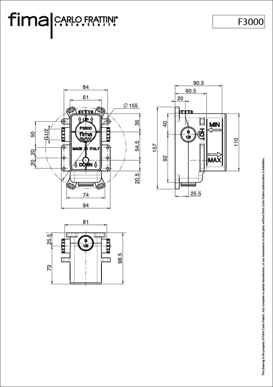 Fima Built-In Box for Bath/Shower Mixer/Divertor