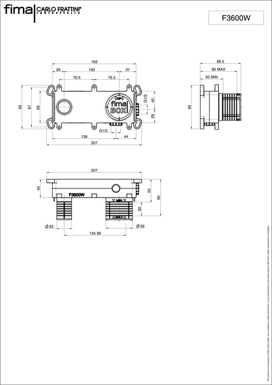 Fima Built-In Box for Wall Mounted Basin Mixer