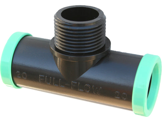 Full Flow Male Combination Tee Piece 20mmx3/4"