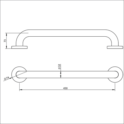 Grab Rail Straight - 450mm