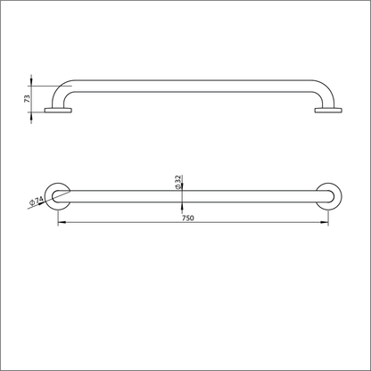 Grab Rail Straight - 750mm