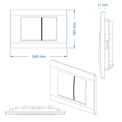Actuator Plate - ICON Series 100, Square, White Finish