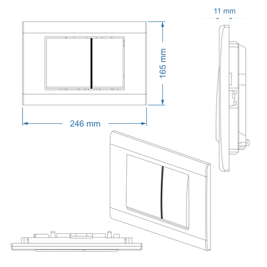 Actuator Plate - ICON Series 100, Square, White Finish