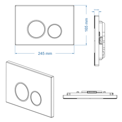 Actuator Plate - ICON Series 300, Round, Polished White Finish