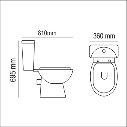 Close Coupled Suite Icon - Front Flush, Excl Seat, Incl Mechanism, Round, Polished White, Top Flush, Icon Conventional Range