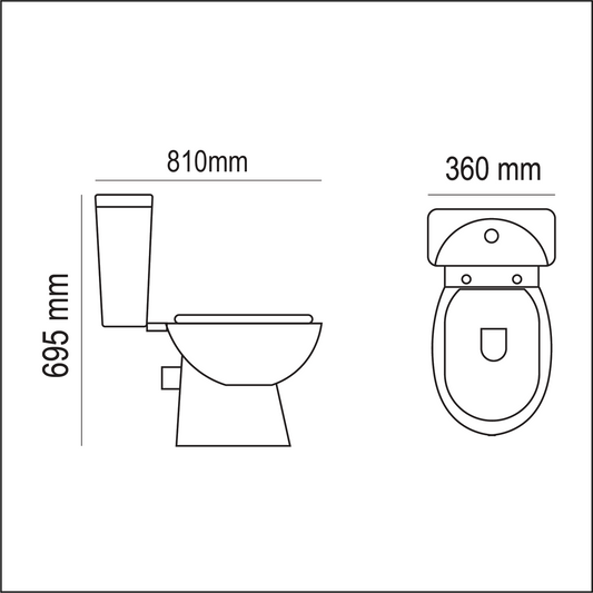 Close Coupled Suite Icon - Top Flush, Excl Seat, Incl Mechanism, Round, Polished White, Top Flush, Icon Conventional Range