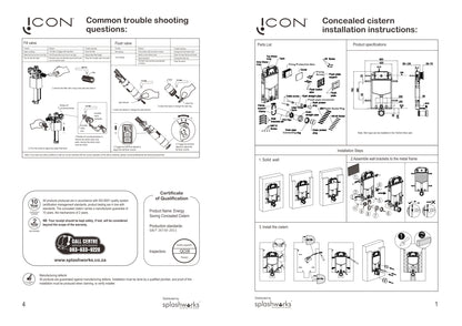 Concealed Cistern – Icon Premium Range, (L) 43.5cm | (W) 8cm | (H) 76.2cm