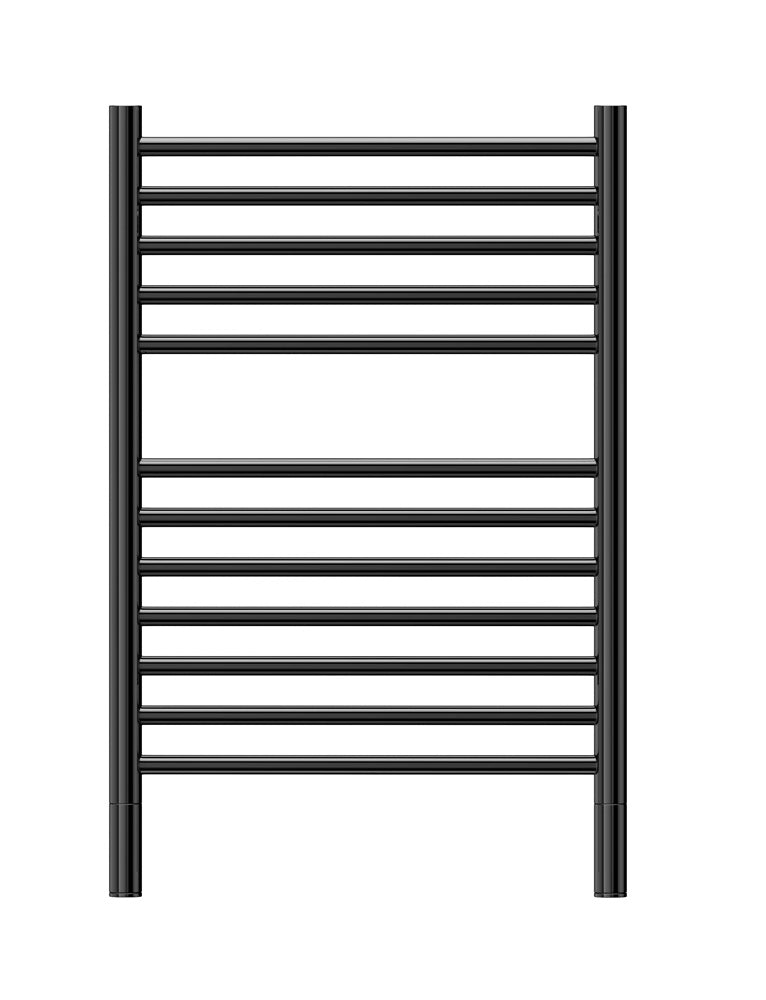 Heated Towel Rail - Jeeves, Classic E Range, 790x520mm, Straight, Black Coated, Left Application