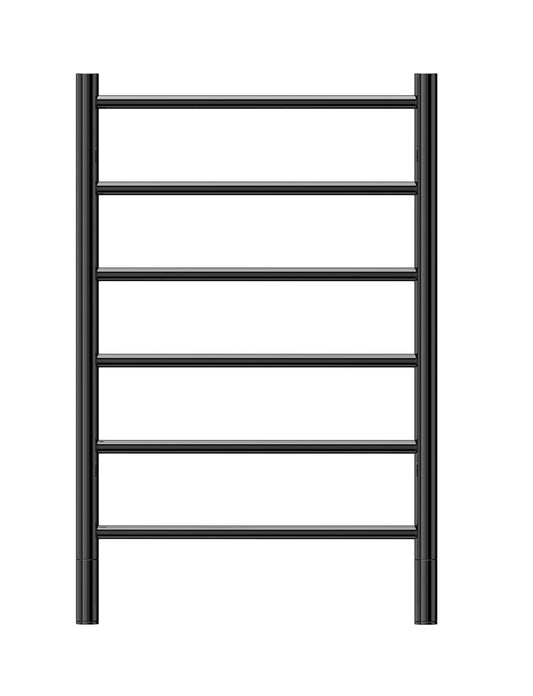 Heated Towel Rail - Jeeves, Spartan Six, 790x520mm, Straight, Black Coated, Right Application
