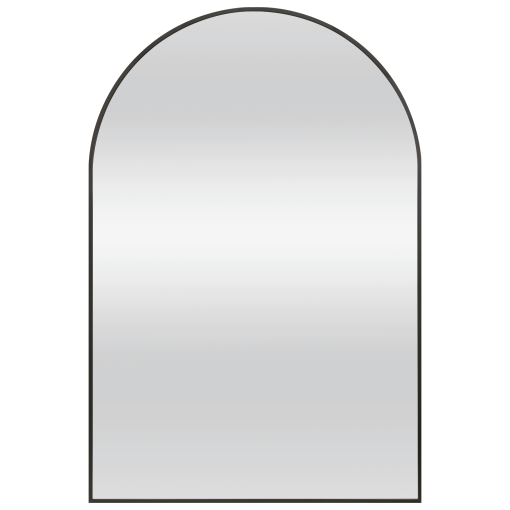 Mirror - Aluminium Black Domed, (L) 50cm | (W) 2.8cm | (H) 110cm