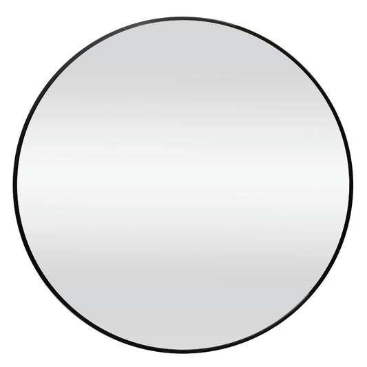 Mirror - Aluminium Black Round, (L) 60cm | (W) 2.8cm | (H) 60cm (4 in a box)