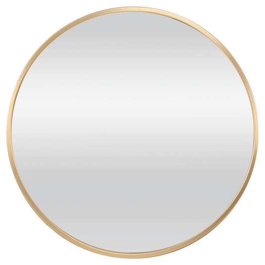 Mirror - Aluminium Gold Round, (L) 60cm | (W) 2.8cm | (H) 60cm