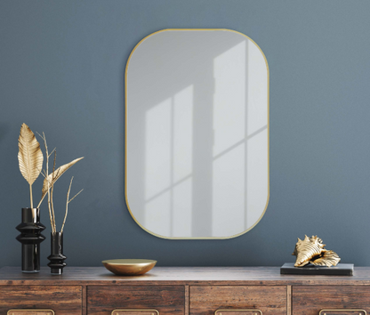 Mirror - Aluminium Gold Rectangular, (L) 60cm | (W) 2.8cm | (H) 90cm