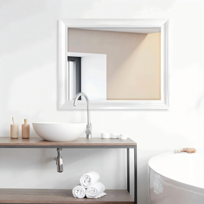 Mirror - Polymer White Rectangular, (L) 50cm | (W) 4cm | (H) 70cm