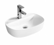 Basin Free Standing Kei – Lecico, Oval, Ceramic, 1 Tap Hole, White, (L) 38cm | (W) 50cm | (H) 12cm