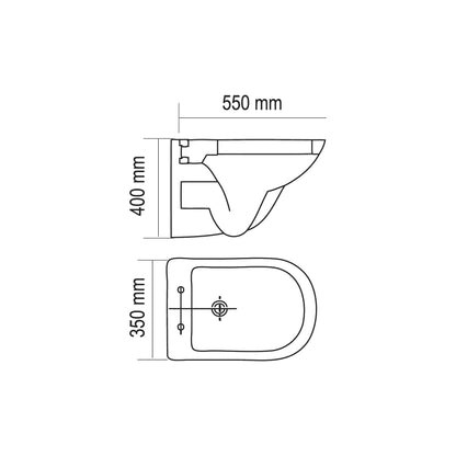 Wall-Hung Pan Lisa ii – Round, Polished White, Icon Contemporary Range