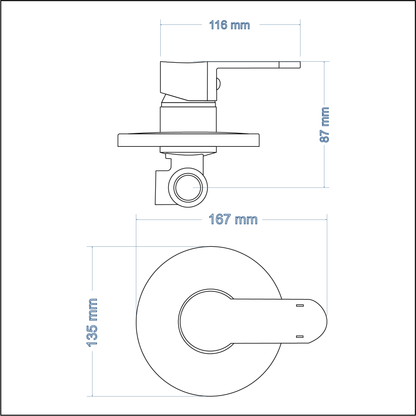 Shower/Bath Mixer/Concealed Mixer – Luna Icon Range, Brushed Stainless Steel Finish