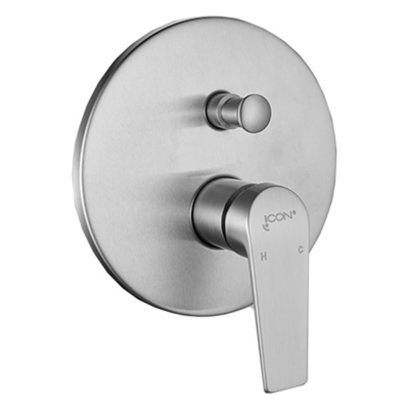 Shower/Bath Mixer/Concealed Divertor Mixer – Luna Icon Range, Brushed Stainless Steel Finish