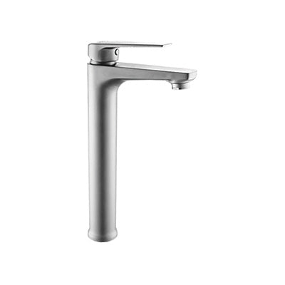 Basin Mixer Raised – Luna Icon Range, Brushed Stainless Steel Finish