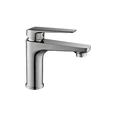 Basin Mixer – Luna Icon Range, Brushed Stainless Steel Finish
