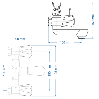 Bath Mixer – May Icon Range, Conventional Bathroom Tap