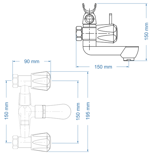 Bath Mixer – May Icon Range, Conventional Bathroom Tap