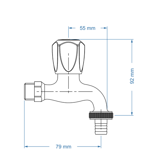 Hosebib tap 1/2"x3/4" – May Icon Range, Conventional Bathroom Tap