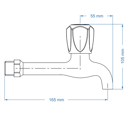 Bibtap tap 1/2"mm Extended Body – May Icon Range, Conventional Bathroom Tap