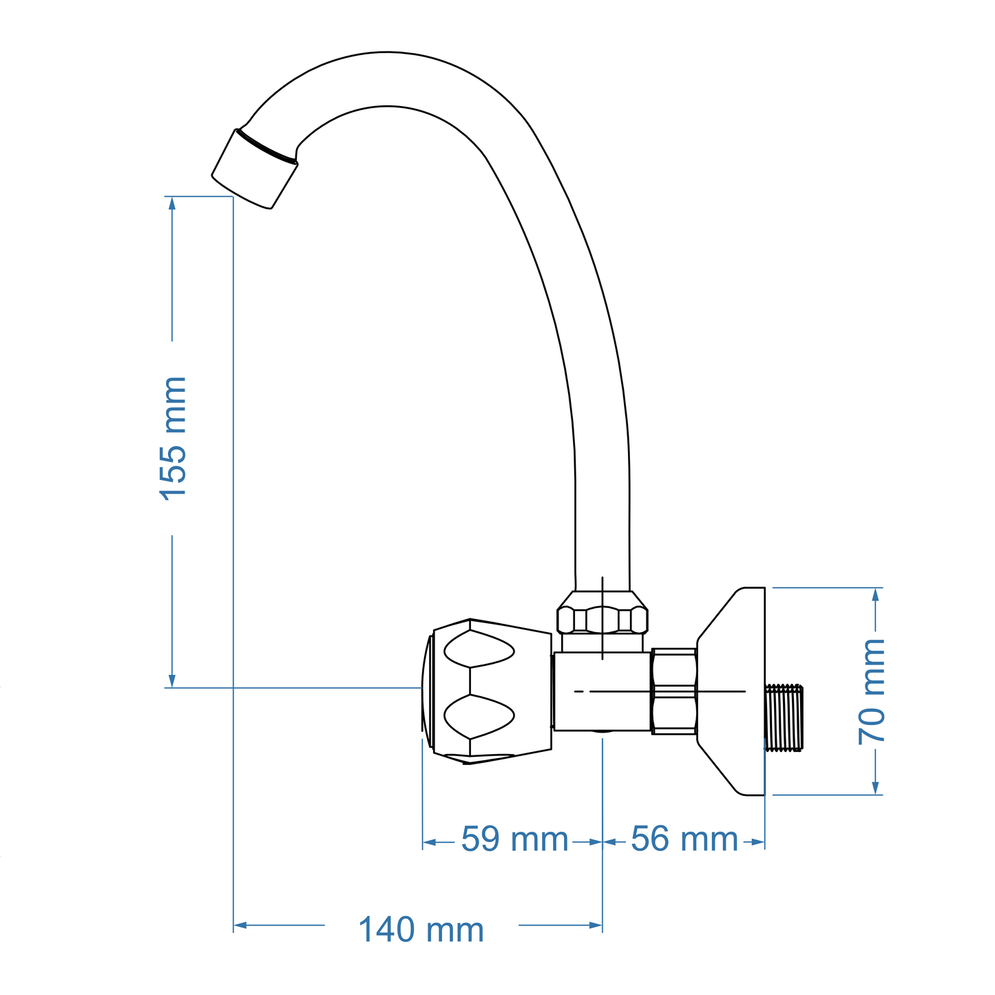 Sink Mixer Wall Type – May Icon Range, Conventional Kitchen Tap