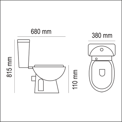 Close Coupled Suite Michelle - Square, Polished White, Top Flush, Icon Premium Range