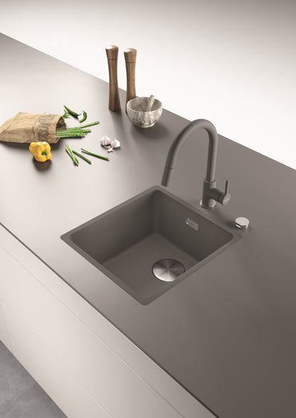 Franke Maris MRG610-37 Fragranite Grey Single Bowl Sink 410 x 440mm – Inset, Includes 90mm Waste