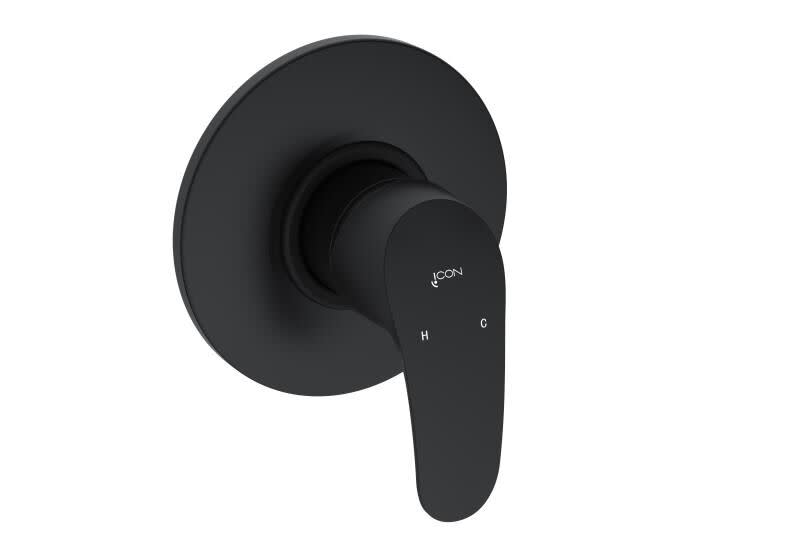 Shower/Bath Mixer/Concealed Mixer – Pisces II Icon Range, Conventional Bathroom, Matt Black Finish