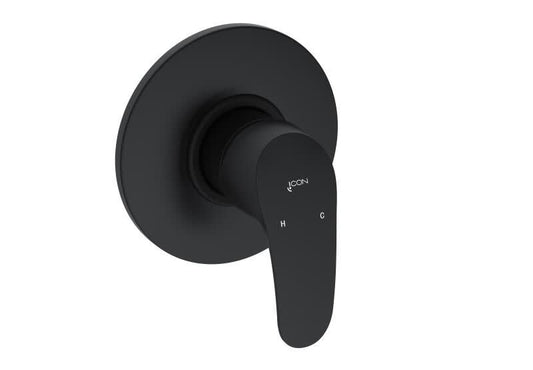 Shower/Bath Mixer/Concealed Mixer – Pisces II Icon Range, Conventional Bathroom, Matt Black Finish