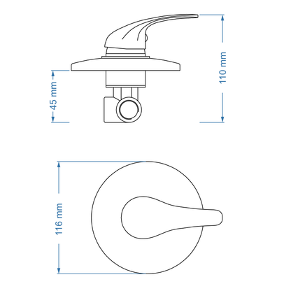 Shower/Bath Mixer/Concealed Mixer – Pisces II, Icon Range, Conventional Bathroom, Matt Black Finish
