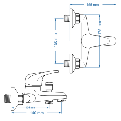Bath Mixer – Pisces Icon Range, Conventional Bathroom Tap