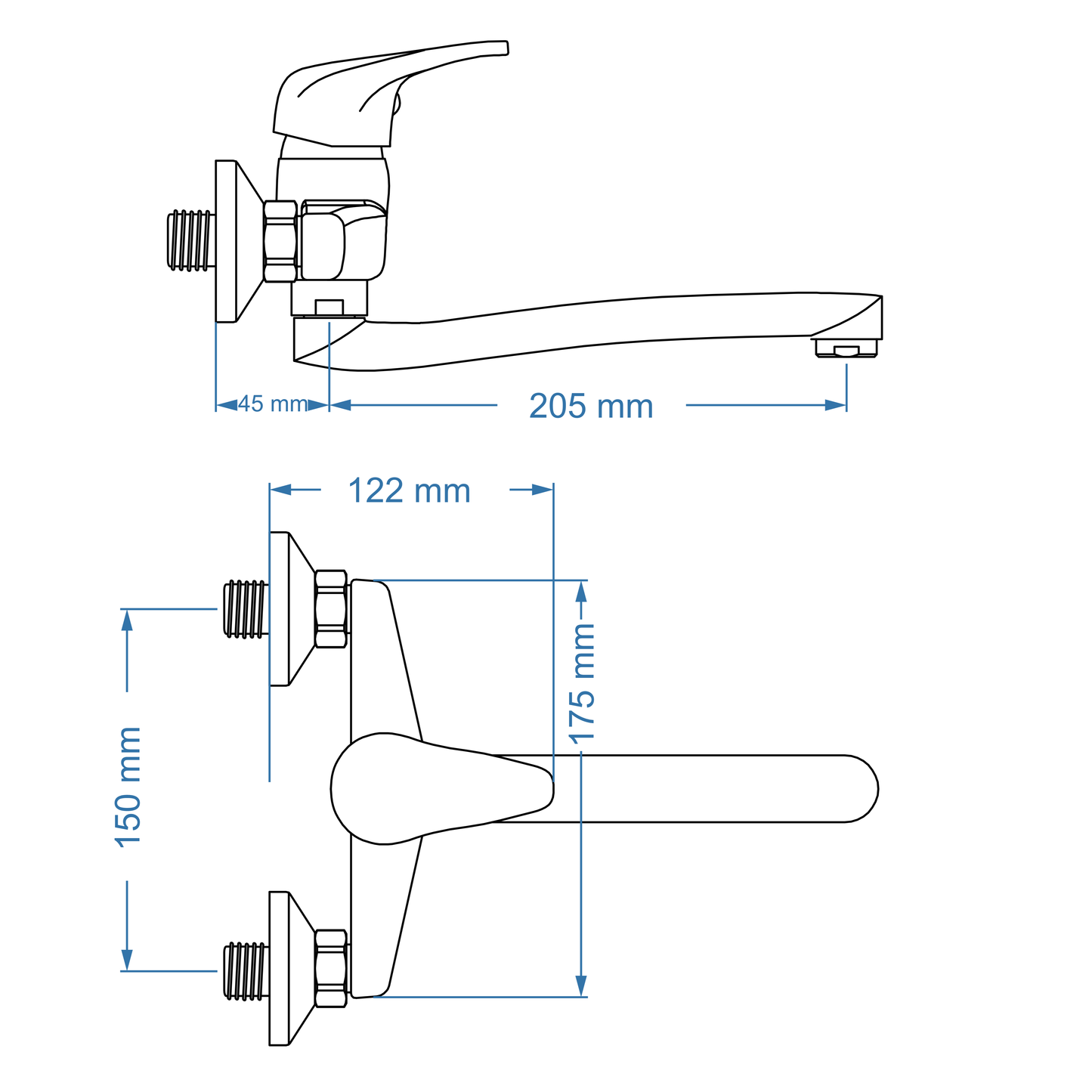 Sink Mixer Wall Type – Pisces Icon Range, Conventional Kitchen Tap