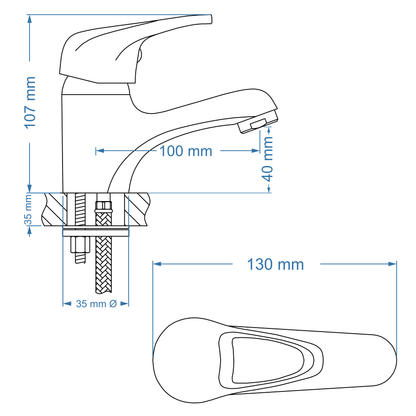 Basin Mixer – Pisces Loop Icon Range CP, Conventional Bathroom Tap