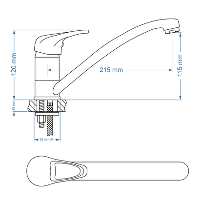 Sink Mixer Deck Type – Pisces Icon Range, Conventional Kitchen Tap