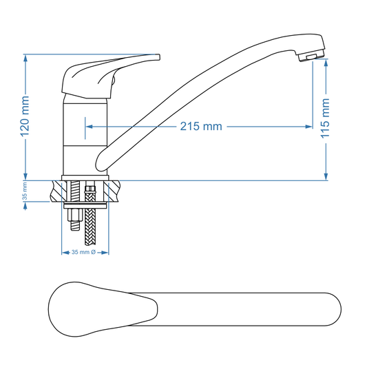 Sink Mixer Deck Type – Pisces Icon Range, Conventional Kitchen Tap