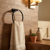 Towel Ring - Raven Bathroom Accessory Icon Conventional Range in Black, (L) 18.5cm | (W) 6.1cm | (H) 17.2cm
