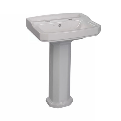 Basin Roxton - Lecico, 530mm, 2 Tap Hole, (L) 53.5cm | (W) 40.7cm | (H) 18.1cm, Excl Pedestal