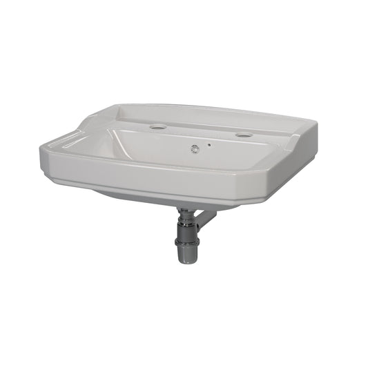 Basin Roxton - Lecico, 530mm, 2 Tap Hole, (L) 53.5cm | (W) 40.7cm | (H) 18.1cm, Excl Pedestal