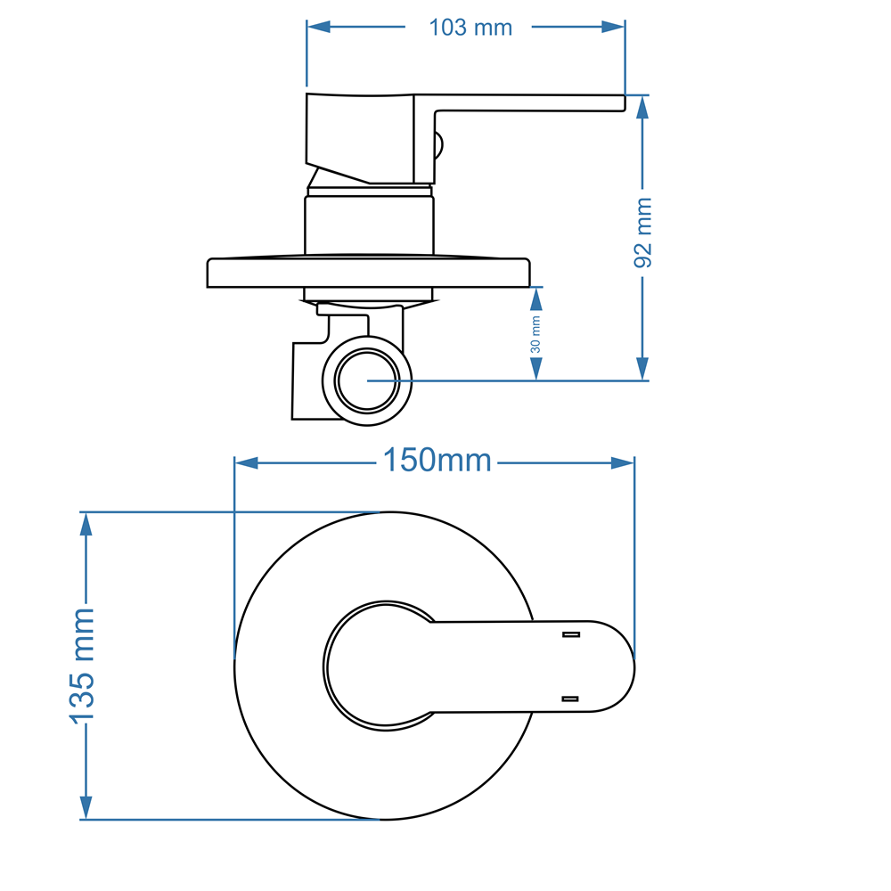Shower/Bath Mixer/Concealed Mixer – Sagittarius Icon Range, Matt Black Finish