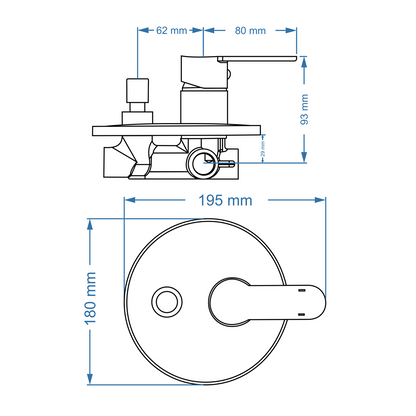Shower/Bath Mixer/Concealed Divertor Mixer – Sagittarius Premium Icon Range, Matt Black Finish